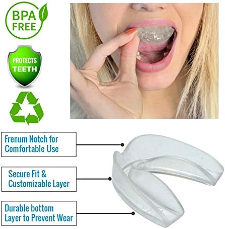 שומר הפה הדק והגזילה של שיניים טחינת שיניים - חבילה 3, מיוצר בארהב | שומר לילה לברוקסיזם - קמצוץ שיניים | השתמש כשומר שיניים הניתן להתאמה אישית שיניים